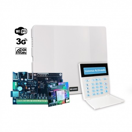Panel de alarma con WiFi, teclado LCDRF y Comunicador 3G